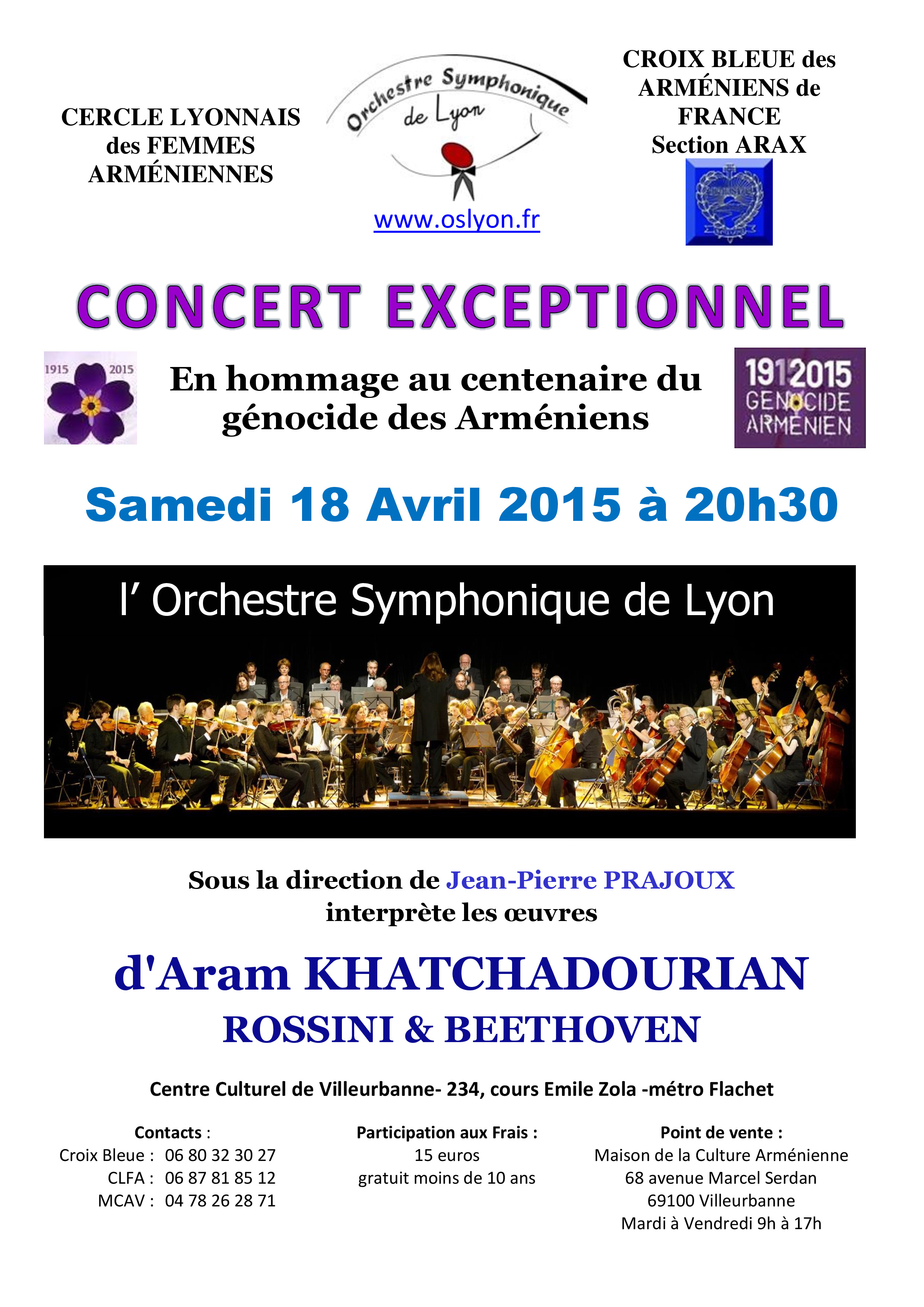 Concert de l'OSL pour le centenaire du Génocide Arménien