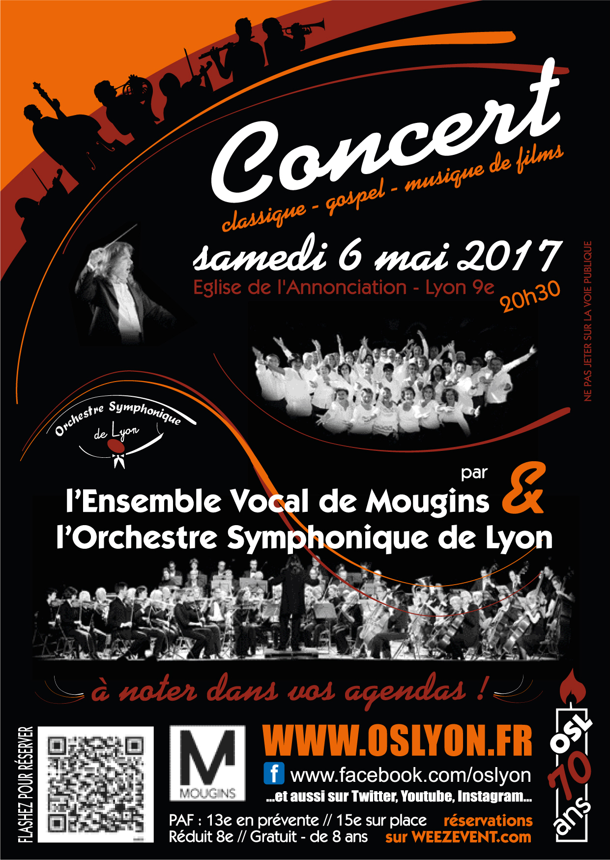Concert Orchestre Symphonique de Lyon le 6 Mai 2017 à Vaise avec l'Ensemble Vocal de Mougins