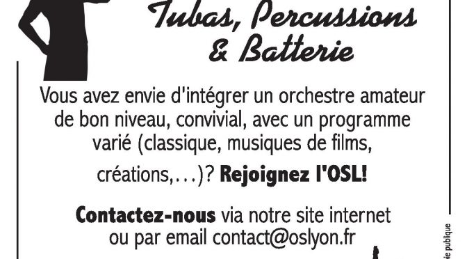Recrutement Musicien amateur - Orchestre Symphonique Lyon