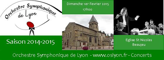 Concert de l’OSL ce dimanche 1er Février à Beaujeu à ne pas manquer
