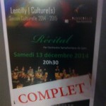 Orchestre Symphonique de Lyon Concert 13/12/2014 Complet