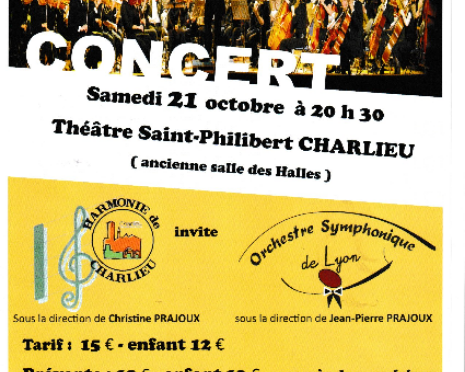 Affiche Affiche du concert "Symphonique à tout vent" à Charlieu le 21 Octobre 2017